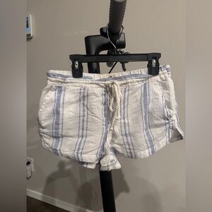 O'Neill Women's White and Blue Striped  Shorts